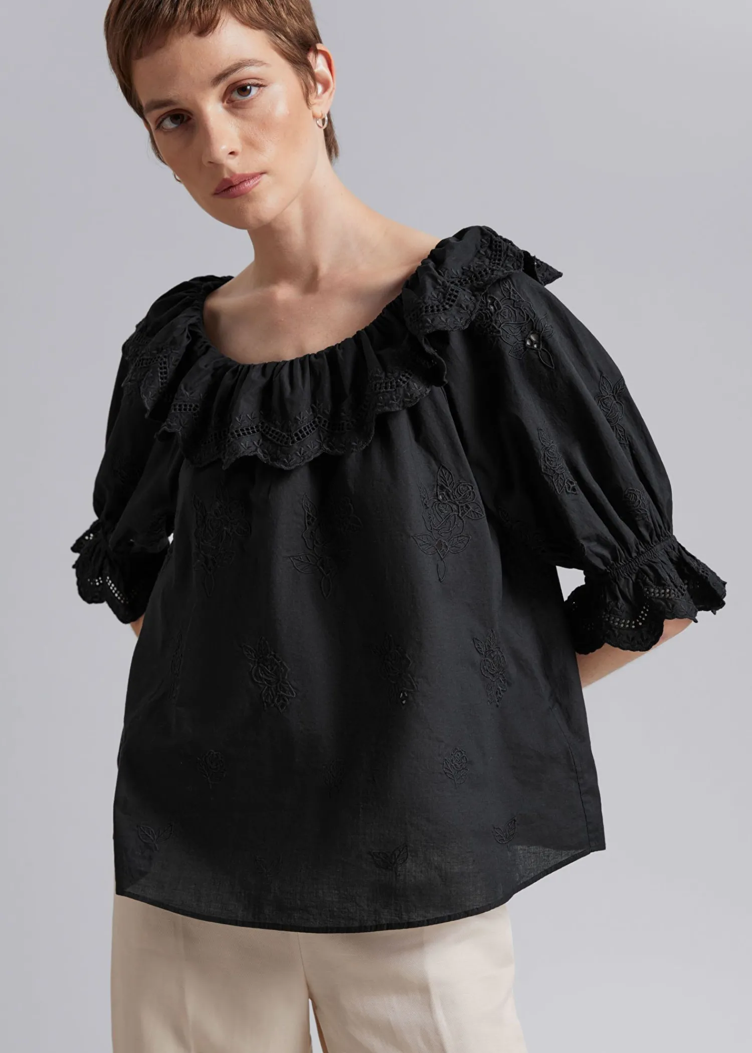 New Broderet Bluse Kvinder Bluser Og Skjorter