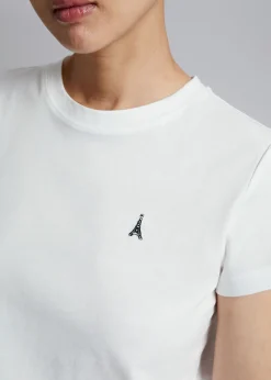 Clearance Broderet T-Shirt Kvinder Toppe