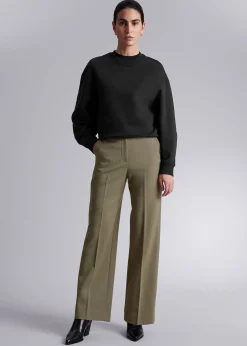 Outlet Bukser Med Bred Pressefold Kvinder Bukser