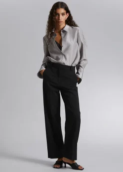 Best Bukser Med Bred Pressefold Kvinder Bukser