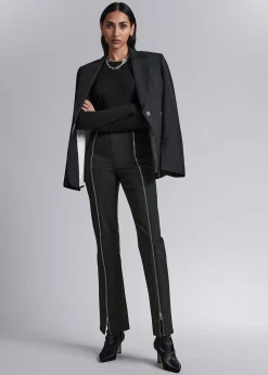 Fashion Bukser Med Lynlas Kvinder Bukser