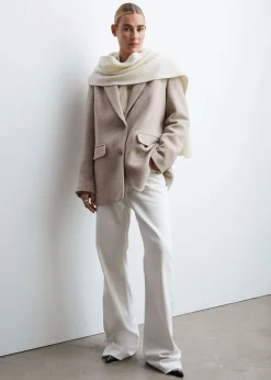 Store Cashmere Strik Torklaede Kvinder Matchende Sæt