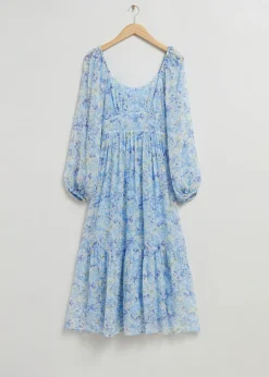 Flash Sale Chiffon Midikjole Med Rund Hals Kvinder Kjoler