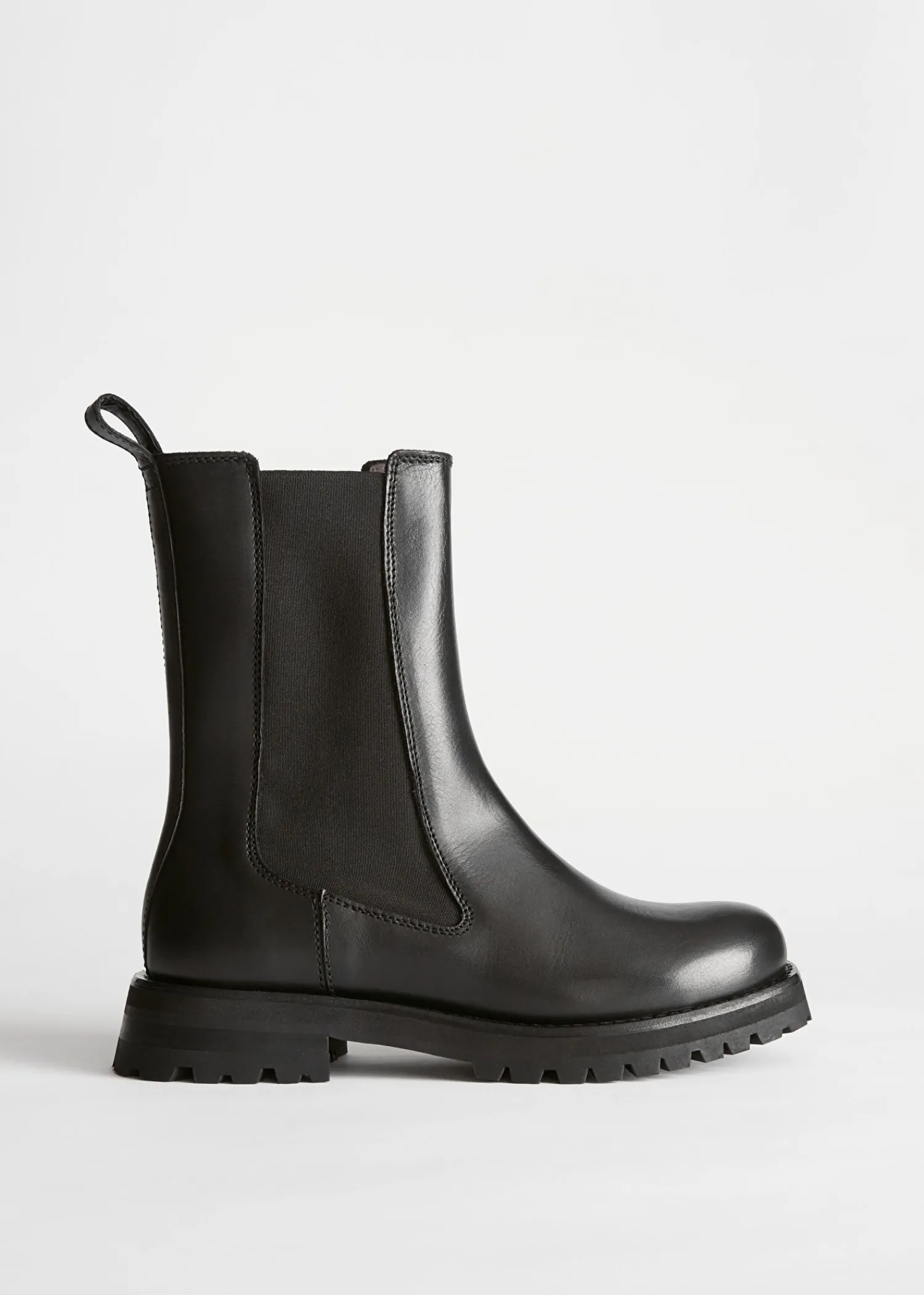 Cheap Chunky Chelsea-Støvler I Laeder Kvinder Støvler