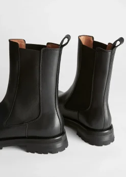 Cheap Chunky Chelsea-Støvler I Laeder Kvinder Støvler