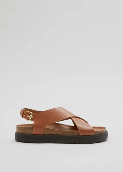 Fashion Criss-Cross Laedersandaler Kvinder Lejligheder