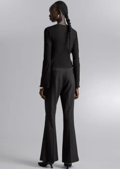 New Cropped Asymmetrisk Frilled Top Kvinder Toppe