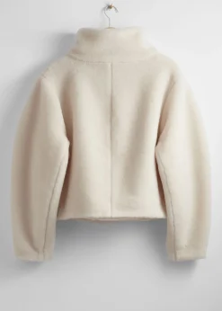 Clearance Cropped Imiteret Pelsjakke Kvinder Frakker & Jakker