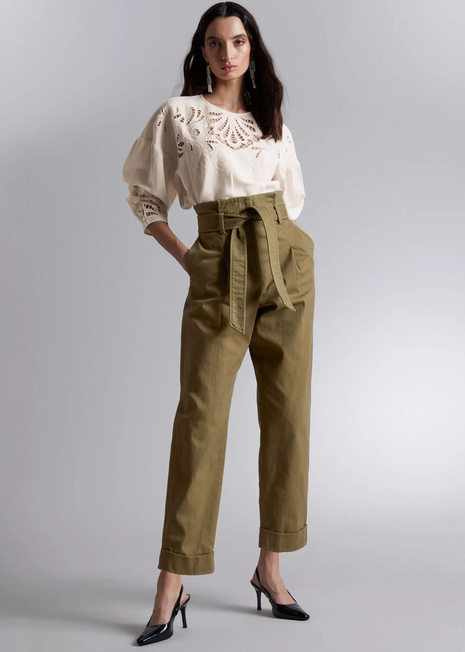 Best Cropped Paperbag Bukser Kvinder Bukser