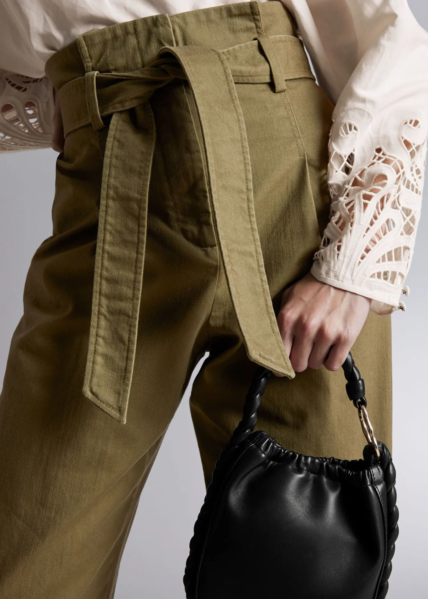 Best Cropped Paperbag Bukser Kvinder Bukser