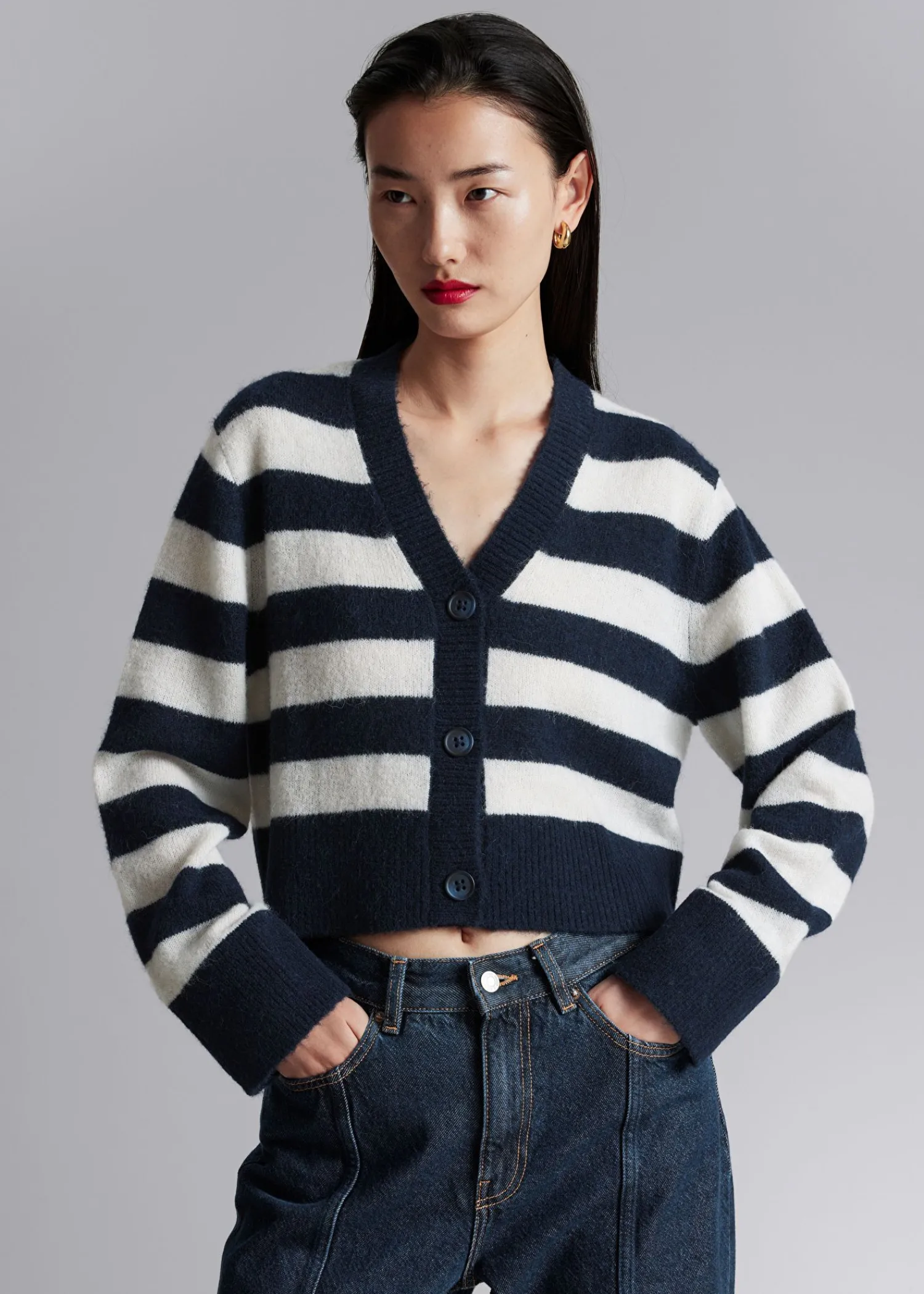 Online Cropped Strik Cardigan Kvinder Strik
