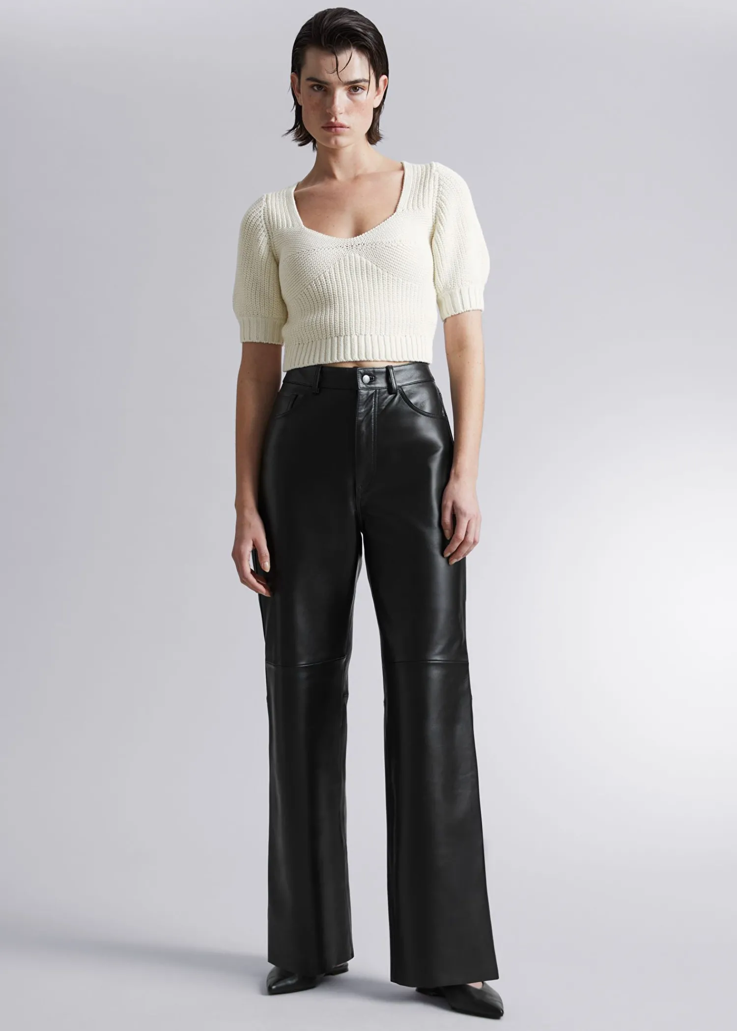 Fashion Cropped Sweetheart Bustier Knit Top Kvinder Toppe