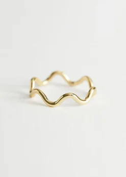 Clearance Delikat Wave Ring Kvinder Ringe