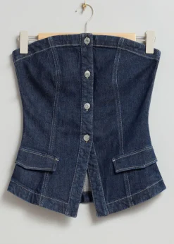Best Denim Tube Top Kvinder Denim