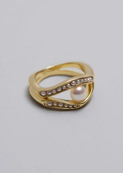 New Dobbelt Band Perlering Kvinder Ringe