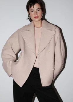 Shop Dobbeltradet Uldjakke Kvinder Frakker & Jakker