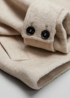 Store Dobbeltradet Uldjakke Kvinder Frakker & Jakker