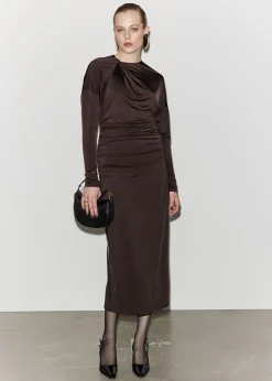 Shop Draperet Midikjole Kvinder Kjoler