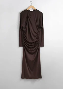 Shop Draperet Midikjole Kvinder Kjoler