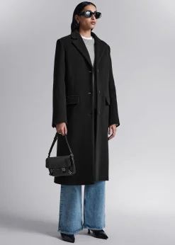 Cheap Enkeltradet Uldfrakke Kvinder Frakker & Jakker