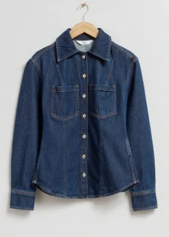 Cheap Figursyet Denimskjorte Kvinder Denim