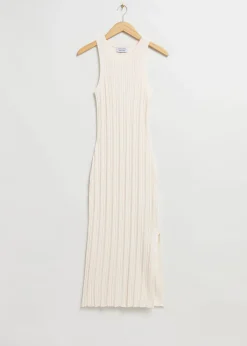 Sale Fitted Midi Tankkjole Kvinder Strik