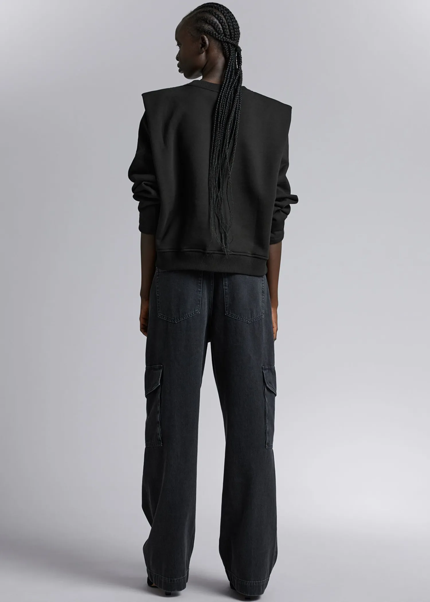 Online Fitted Plisseret-Skulder Sweatshirt Kvinder Toppe