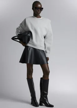 Best Fitted Plisseret-Skulder Sweatshirt Kvinder Toppe