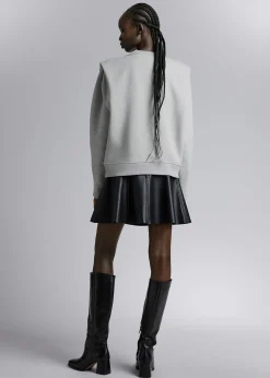 Best Fitted Plisseret-Skulder Sweatshirt Kvinder Toppe