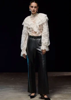 Store Flaesede Blondebluse Kvinder Bluser Og Skjorter