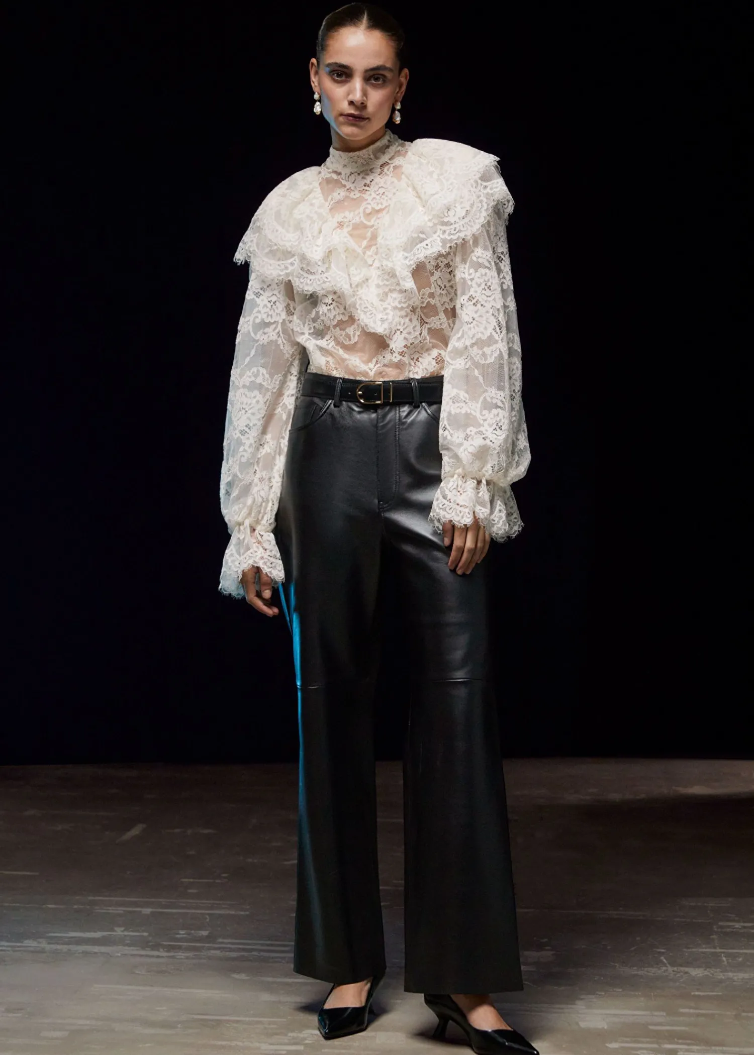 Store Flaesede Blondebluse Kvinder Bluser Og Skjorter