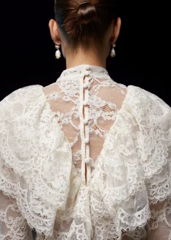 Store Flaesede Blondebluse Kvinder Bluser Og Skjorter