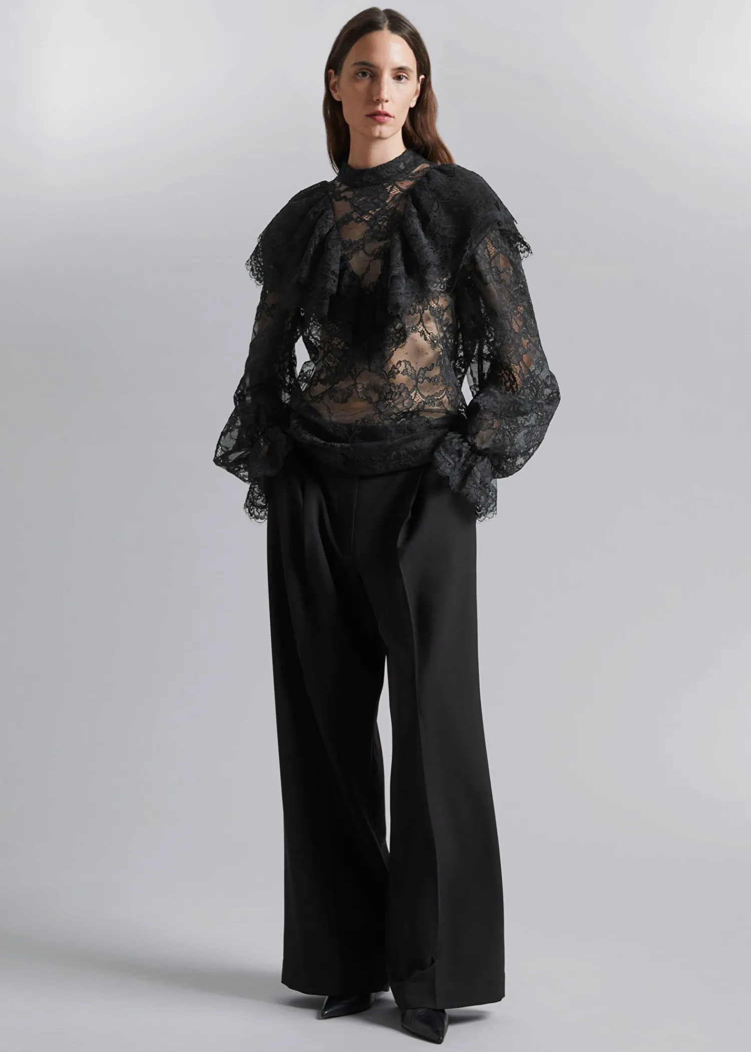 Best Sale Flaesede Blondebluse Kvinder Bluser Og Skjorter