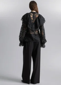 Best Sale Flaesede Blondebluse Kvinder Bluser Og Skjorter