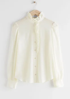 Outlet Flaesede Mulberry Silke Bluse Kvinder Bluser Og Skjorter