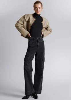 Sale Frill-Cuff Mock-Neck Top Kvinder Toppe