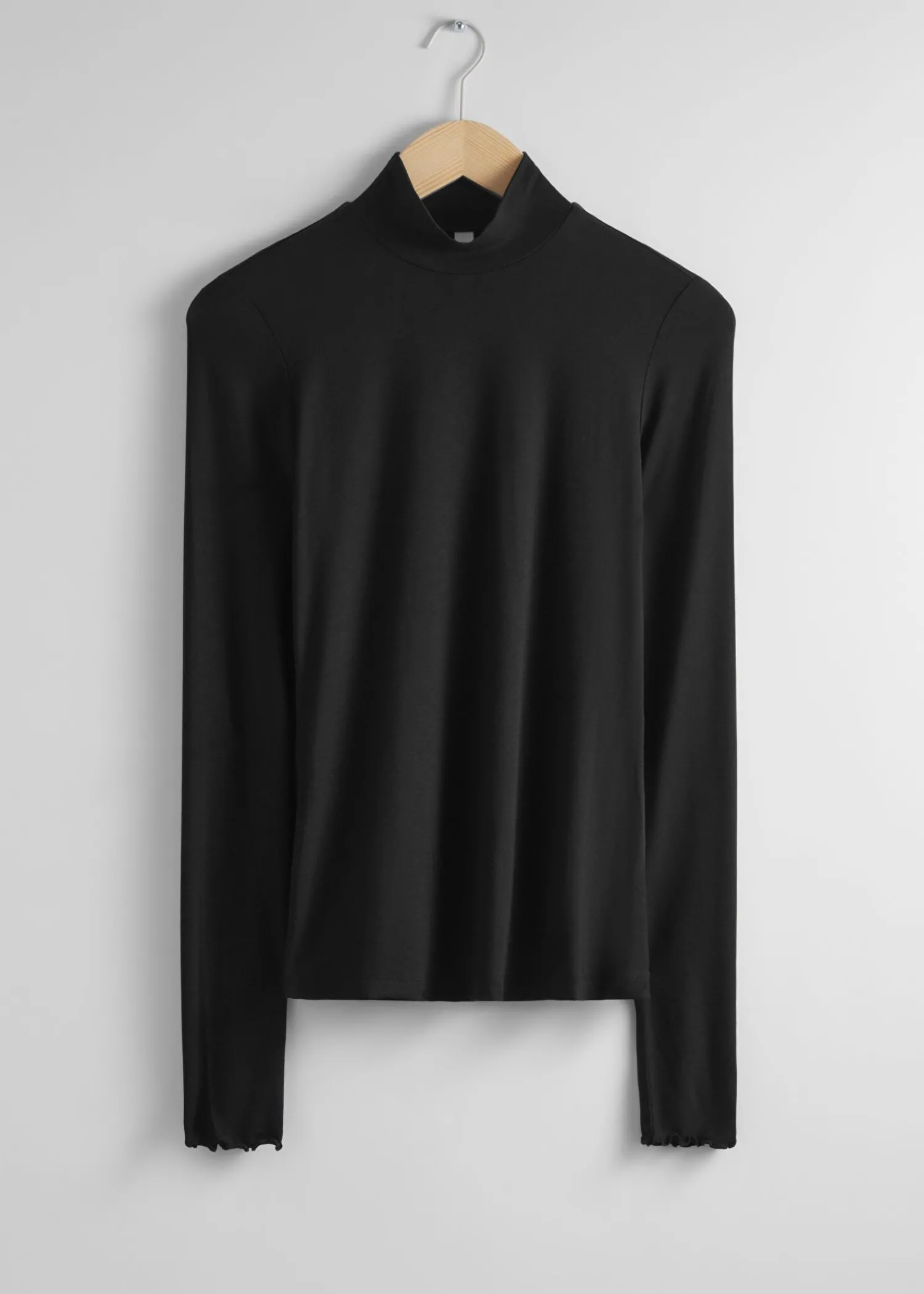 Sale Frill-Cuff Mock-Neck Top Kvinder Toppe