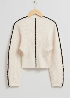 Sale Frilled Rib Strik Troje Kvinder Strik