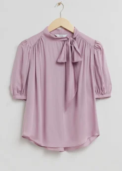 Online Gennemsigtig Lavalliere-Hals Slojfebluse Kvinder Bluser Og Skjorter