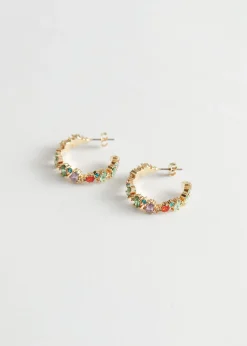 Best Glas Stone Mini Hoop Oreringe Kvinder Oreringe