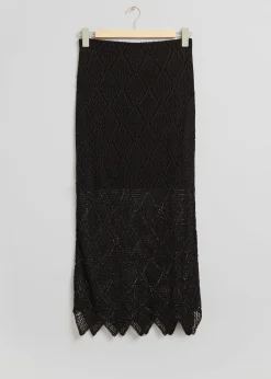 Clearance Haeklet Nederdel Med Kammuslingkant Kvinder Nederdele