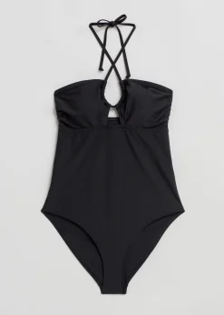 Outlet Halterneck Badedragt Med Stropper Kvinder Badetøj