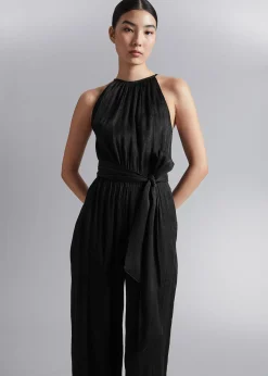 Flash Sale Halterneck Jumpsuit Med Baelte Kvinder Jumpsuits
