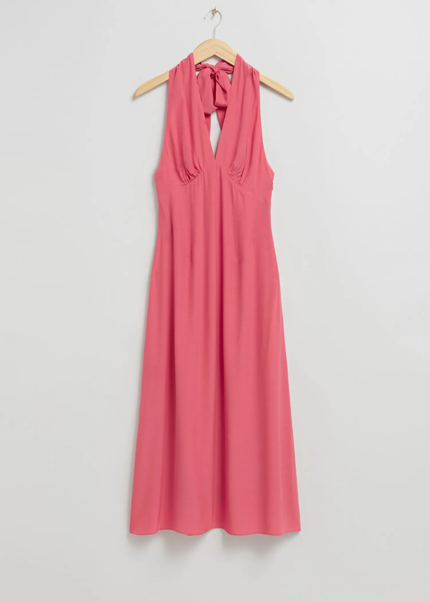 Hot Halterneck Slojfedetalje Blusset Kjole Kvinder Kjoler