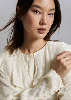 Store Jacquard Flaesebluse Kvinder Bluser Og Skjorter