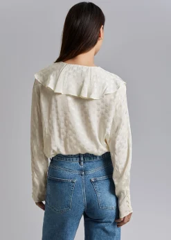 Store Jacquard Flaesebluse Kvinder Bluser Og Skjorter