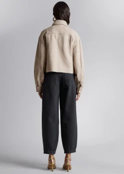 Sale Jacquard-Vaevet Bikerjakke Kvinder Frakker & Jakker