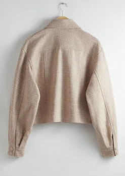 Sale Jacquard-Vaevet Bikerjakke Kvinder Frakker & Jakker