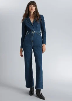 Shop Jumpsuit Med Baelte Kvinder Denim