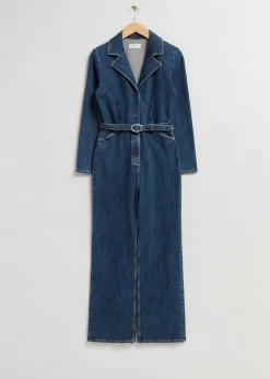 Shop Jumpsuit Med Baelte Kvinder Denim